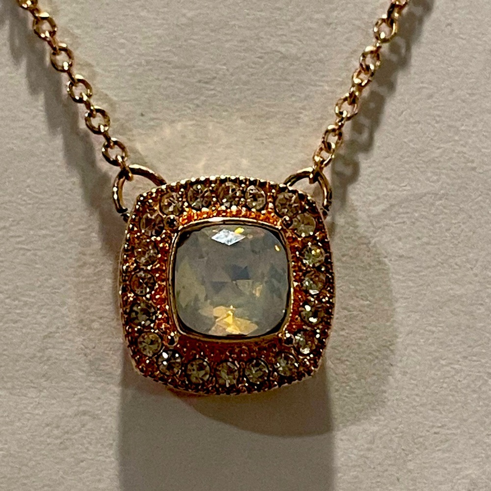 Bomb Party RBP Kids Rose Gold Moonstone Necklace EUC